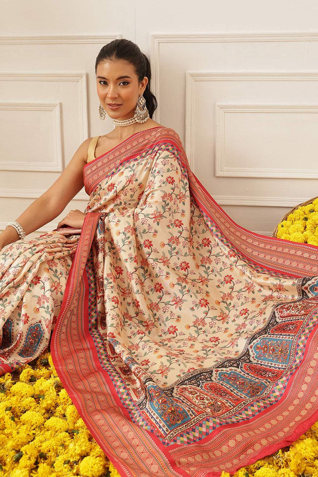 Beige Patola Printed Silk Saree (SZ-DGPATOLA-3015)