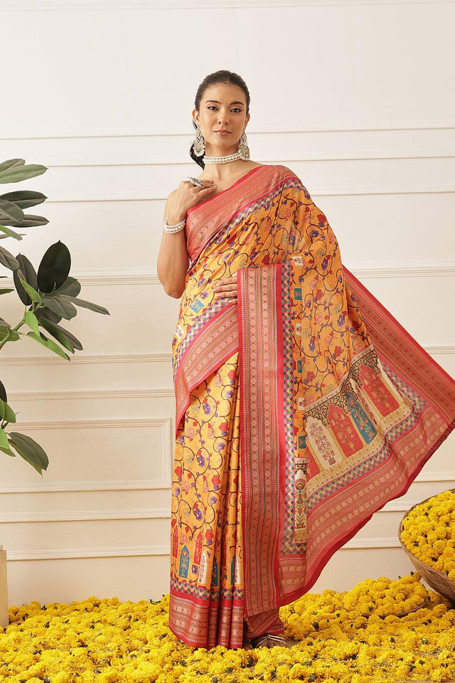 Yellow Patola Printed Silk Saree (SZ-DGPATOLA-3019)