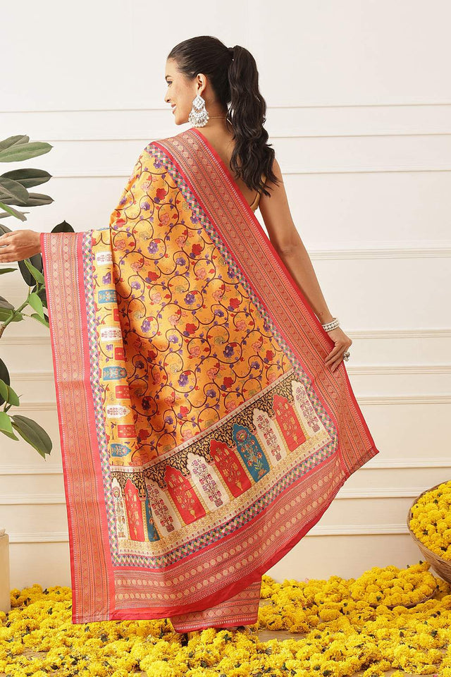 Yellow Patola Printed Silk Saree (SZ-DGPATOLA-3019)