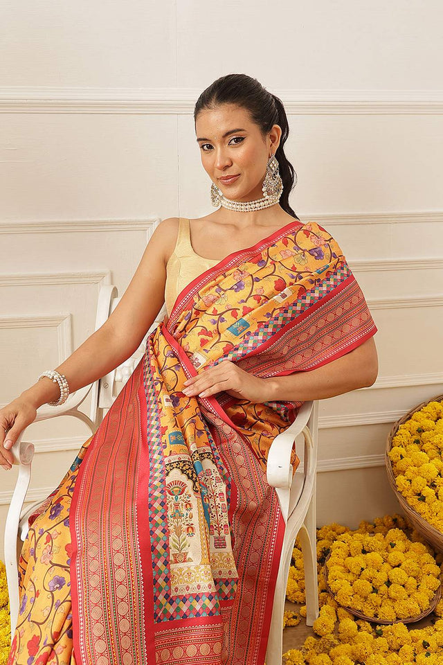 Yellow Patola Printed Silk Saree (SZ-DGPATOLA-3019)