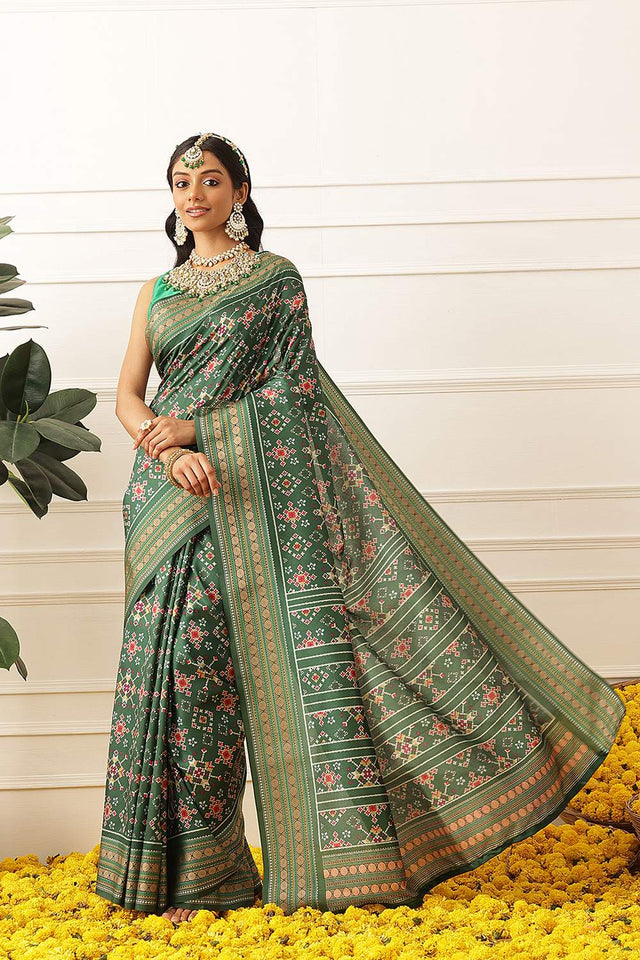 Green Patola Printed Silk Saree (SZ-DGPATOLA-3112)