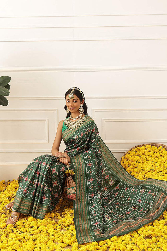 Green Patola Printed Silk Saree (SZ-DGPATOLA-3112)