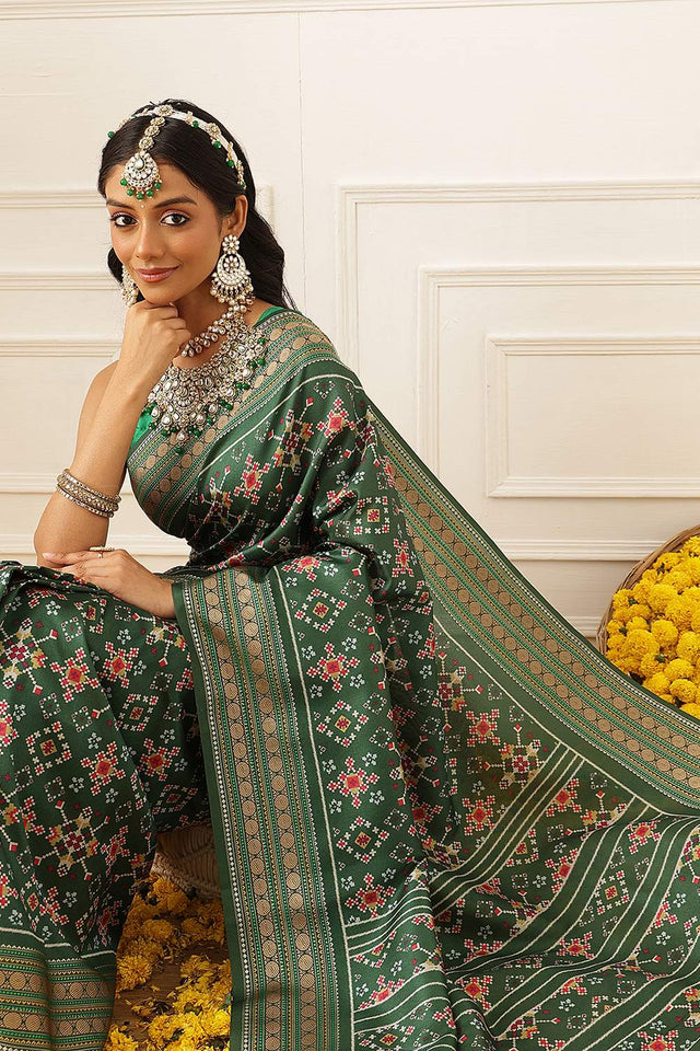 Green Patola Printed Silk Saree (SZ-DGPATOLA-3112)