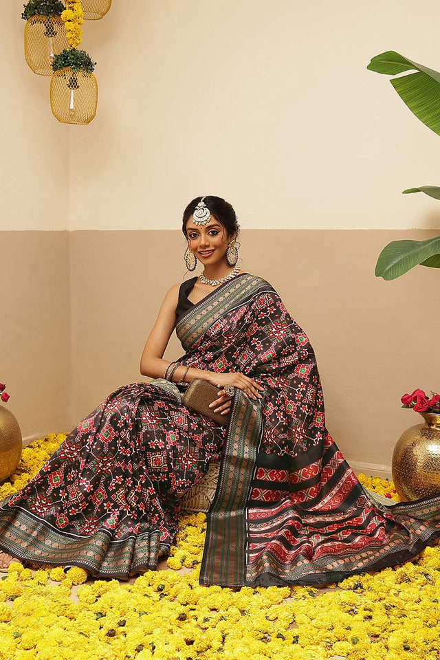 Black Patola Printed Silk Saree (SZ-DGPATOLA-3113)