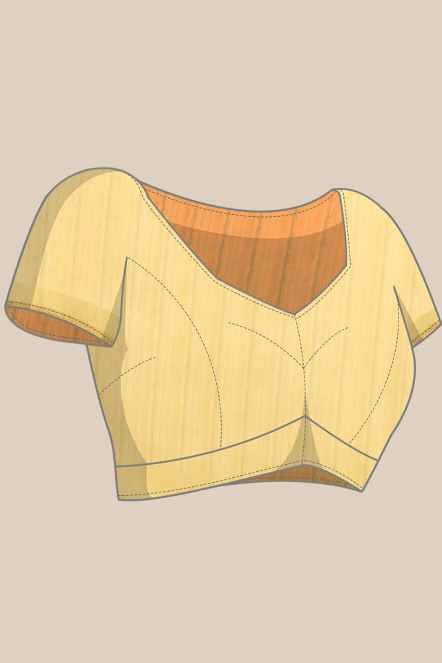 Mustard Stripe Printed Cotton Blend Saree