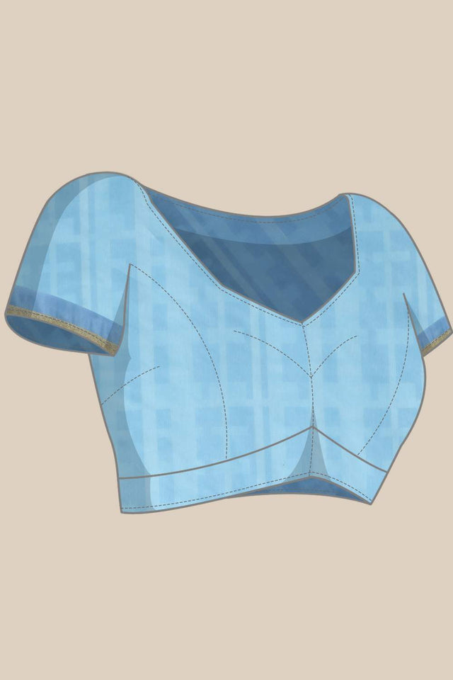 Multi-Color Geometric Printed Cotton Blend Saree