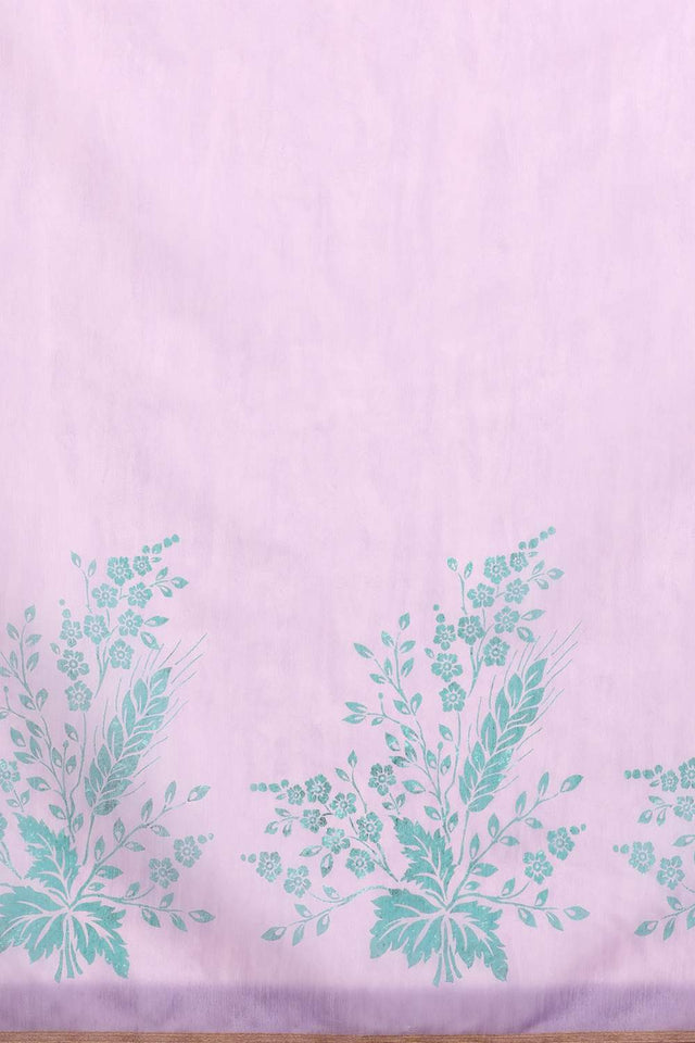 Violet Floral Printed Cotton Blend Saree