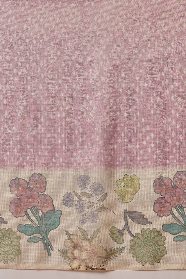 Multi Color Floral Printed Tissue Saree