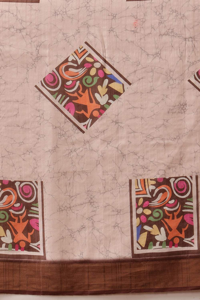 Multi-Color Floral Printed Silk Saree