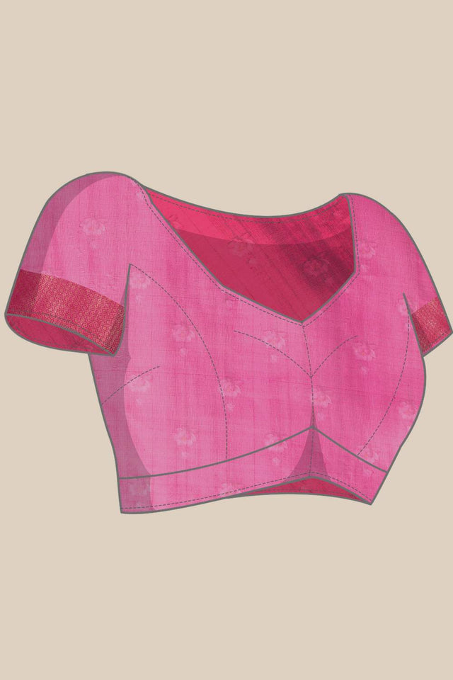 Navy Blue Floral Printed Silk Saree