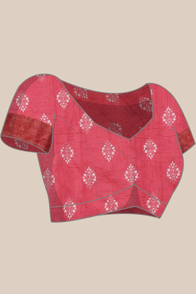 Red Soft Silk Stripe Saree