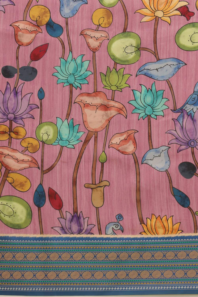 Pink Kalamkari Printed Silk Saree (SZ-DGUSHA-PN-3115)