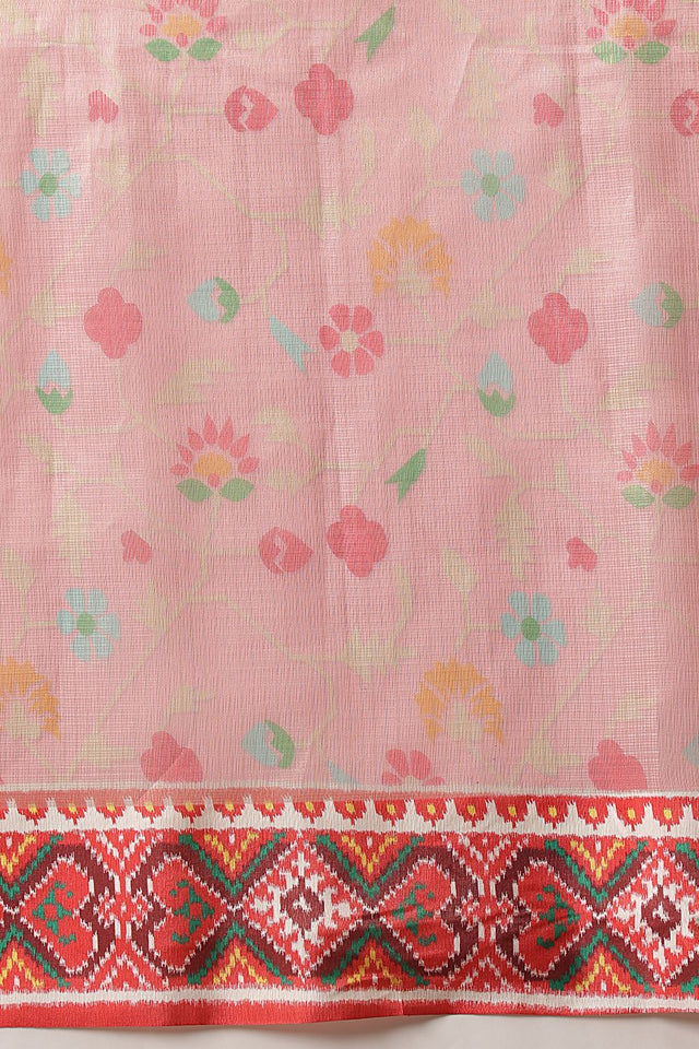 Pink Patola Printed Tissue Saree (SZ-EMA-PN-3206)