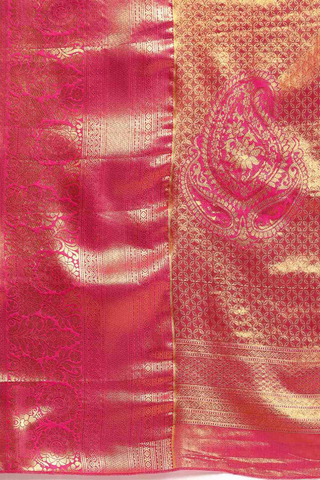 Green Floral Printed Silk Saree