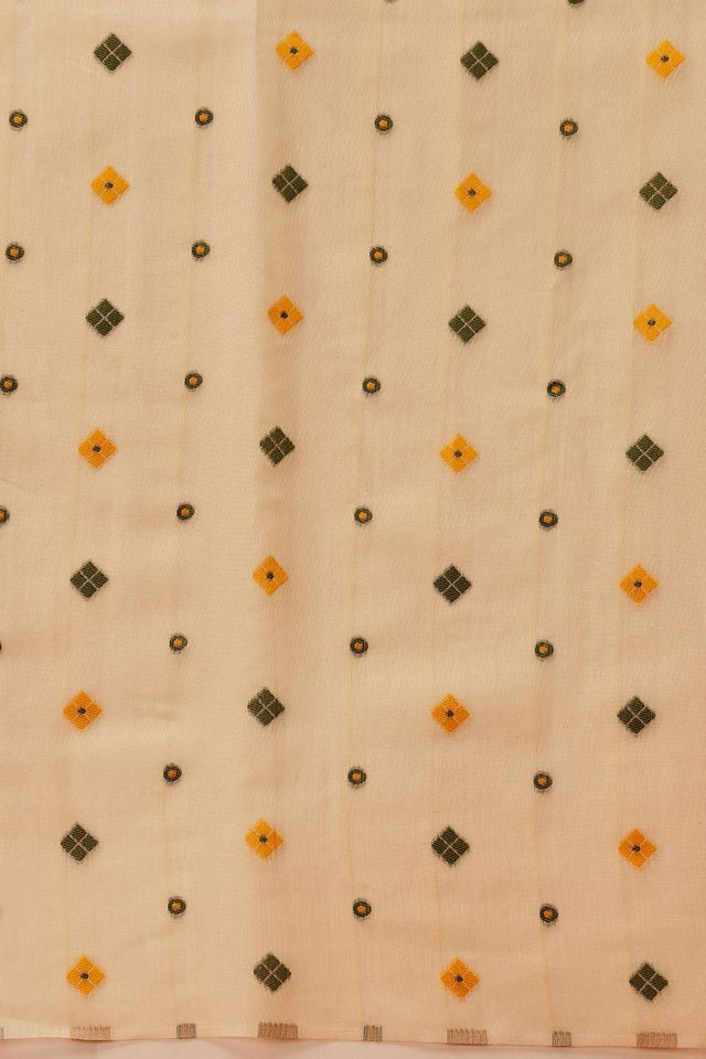 Beige Woven Cotton Saree