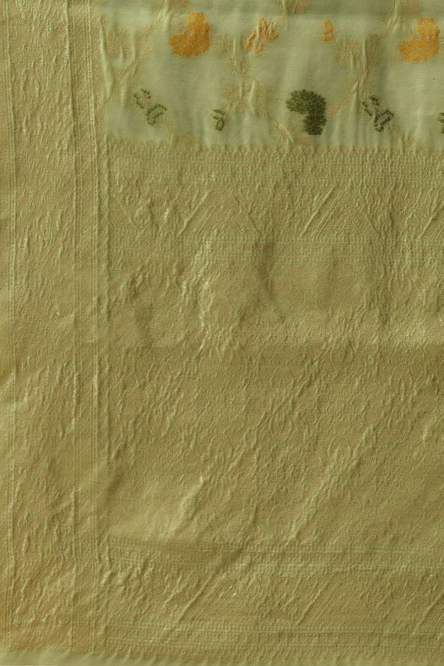 Green Woven Cotton Saree