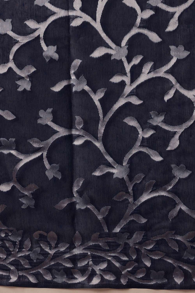 Blue Woven Cotton Saree