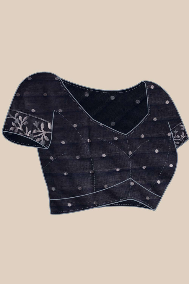 Blue Woven Cotton Saree