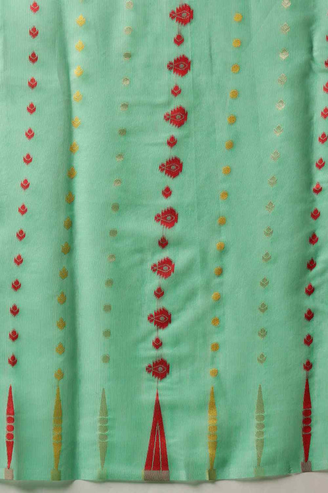 Green Woven Design Cotton Saree