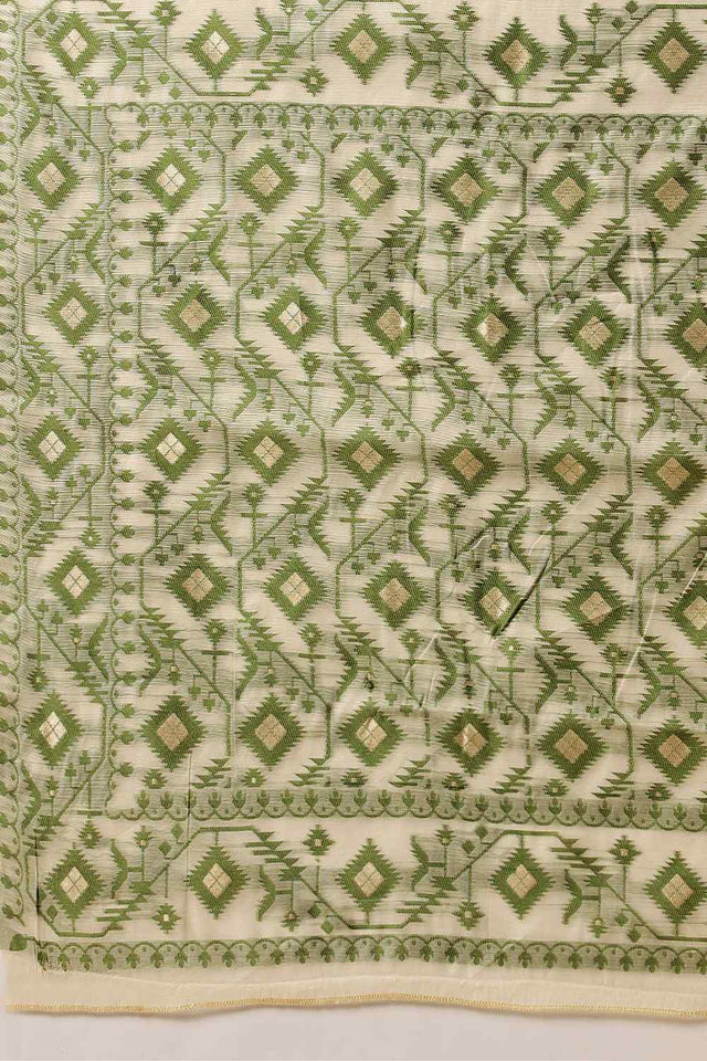 Beige Woven Design Cotton Saree