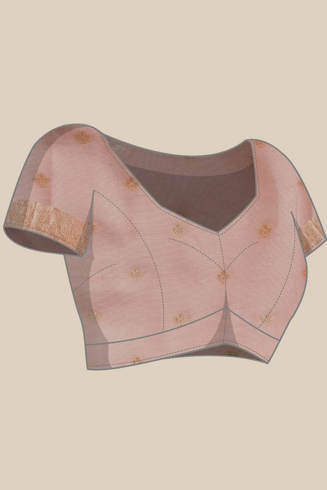 Pink Woven Cotton Saree