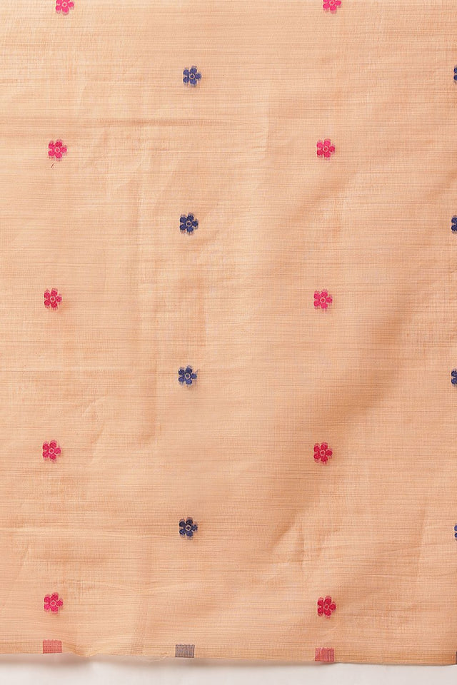 Peach Floral Woven Cotton Blend Saree (SZ-JMD41-PE-3163)