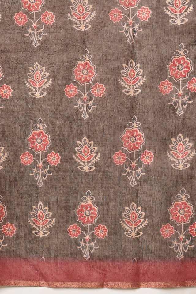 Black Ajrakh Printed Cotton Blend Saree (SZ-KLD-AJRAKH-3290)