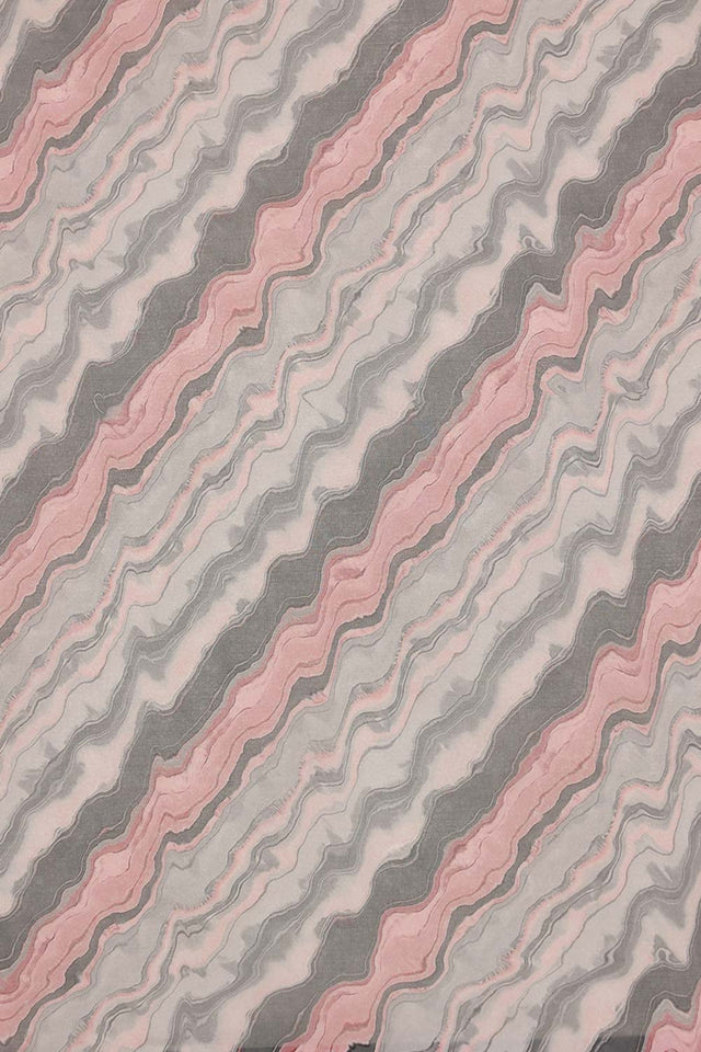 Grey Colored Soft Silk Abstract Printed Saree