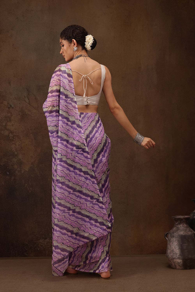 Lavender Colored Soft Silk Abstract Printed Saree (SZ-LEELA-LV-2209)
