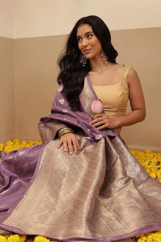 Violet Woven Soft Silk Saree (SZ-NOOR-1-PP-3077)