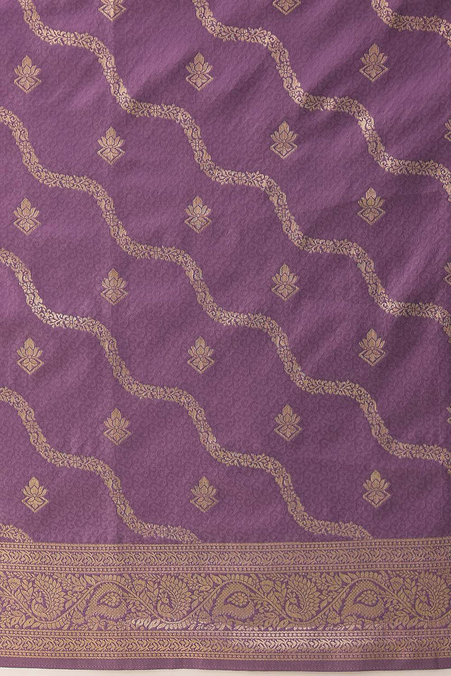 Violet Floral Woven Soft Silk Saree (SZ-NOOR-3-PP-3085)