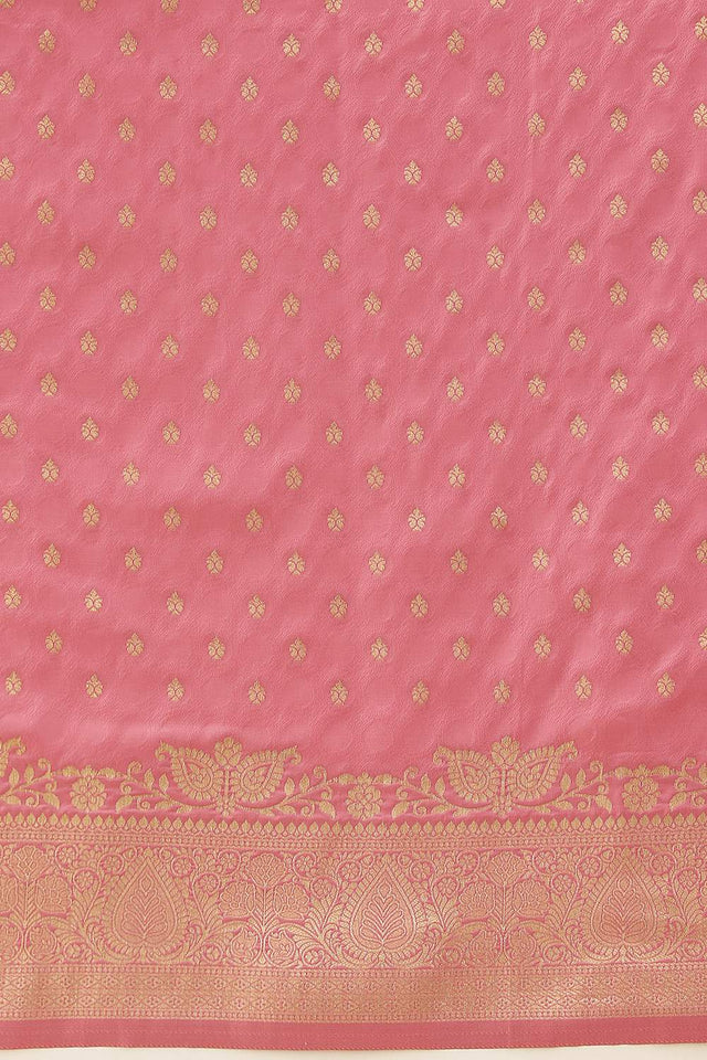 Pink Floral Woven Soft Silk Saree (SZ-NOOR-6-PN-3100)