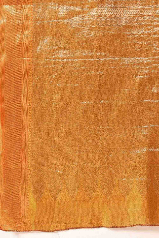 Mustard Zari Woven Silk Saree