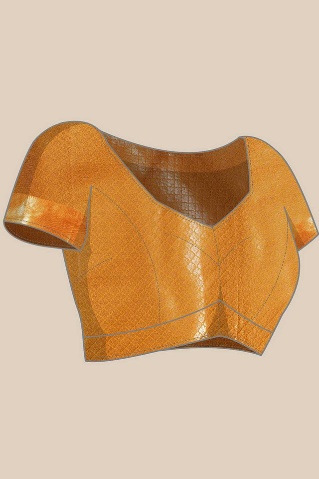 Mustard Zari Woven Silk Saree