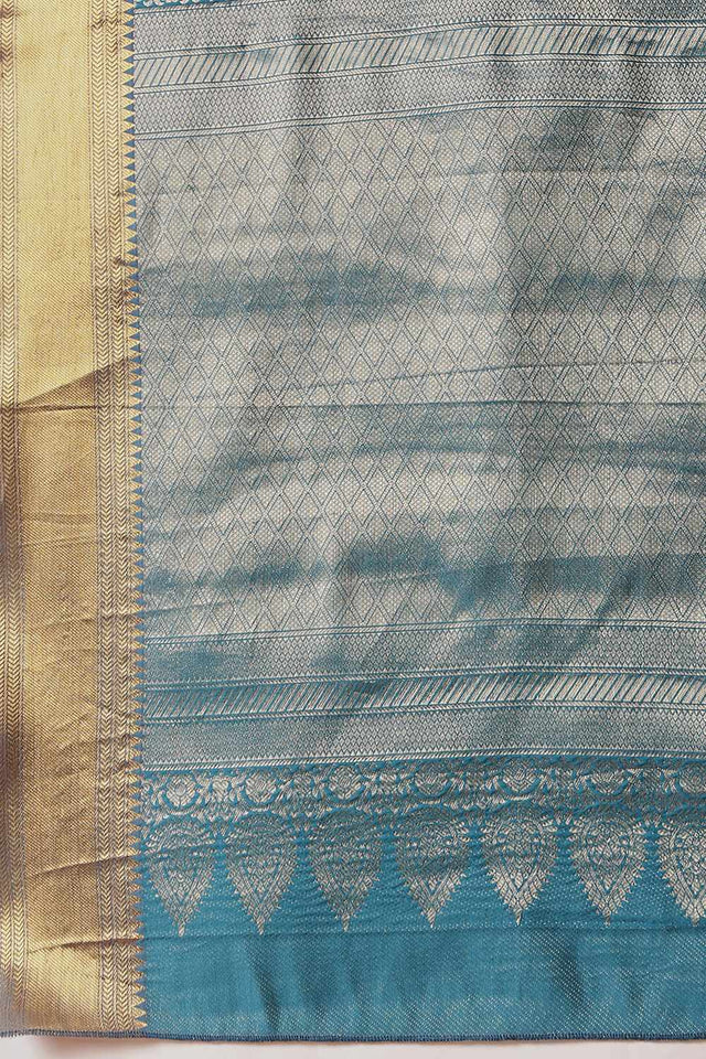 Turquoise Kanjivaram Silk Zari Saree