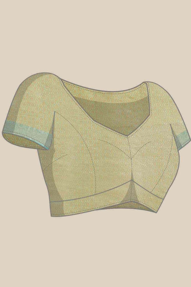 Beige Woven Kanjivaram Silk Saree