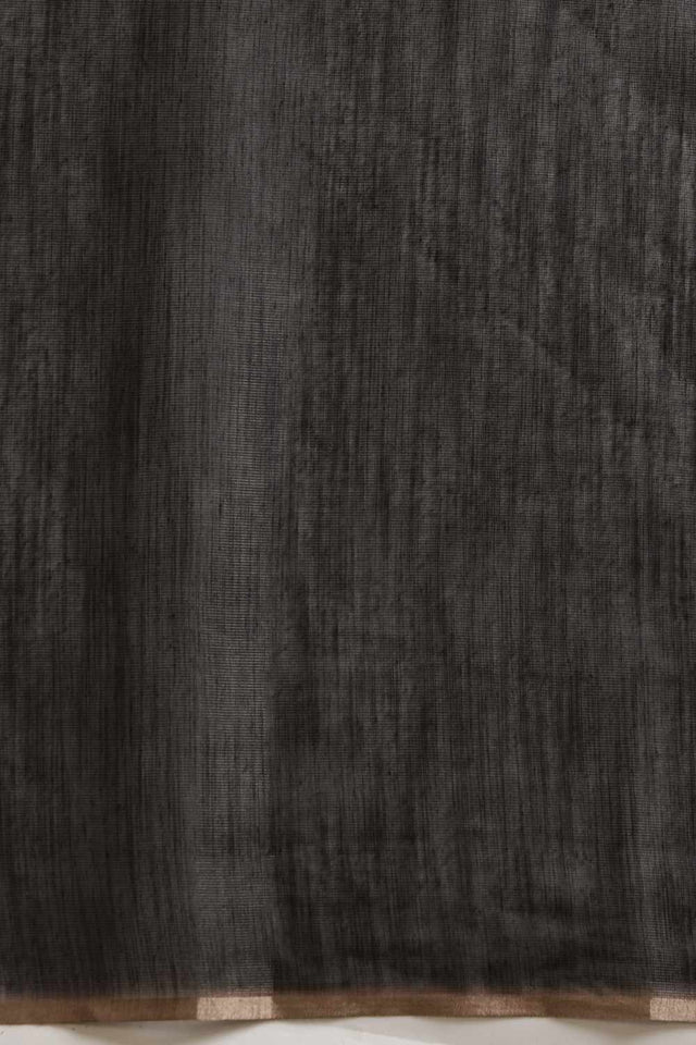 Black Half & Half Floral Printed Silk Saree