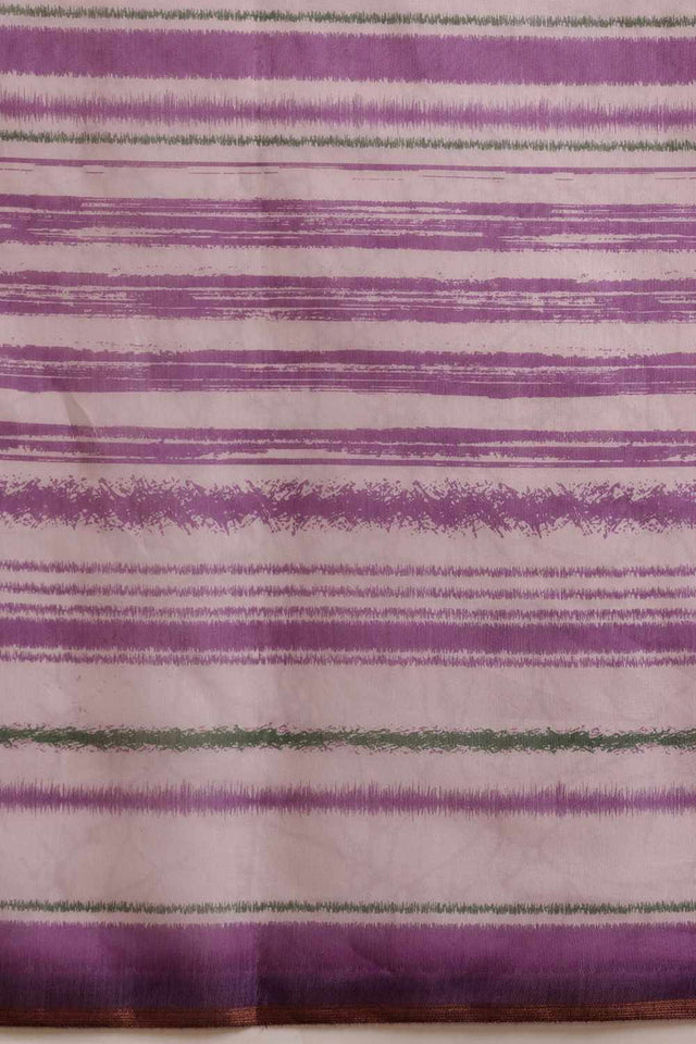 Violet Half & Half Printed Silk Saree