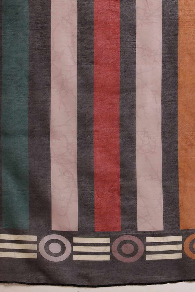 Multi-Color Half & Half Abstract Printed Silk Saree