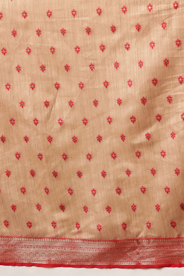 Beige Floral Woven Cotton Silk Saree (SZ-WVBC3-BE-3287)