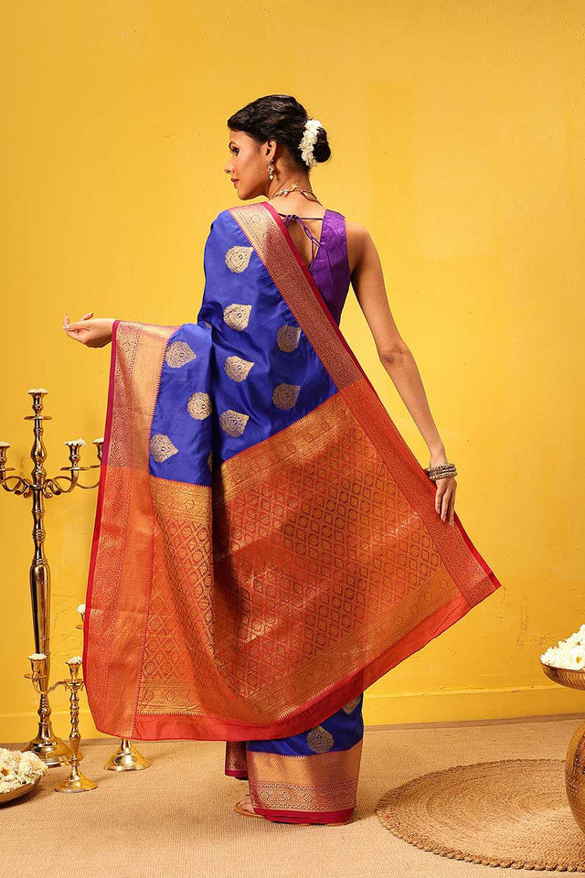 Blue Zari Woven Kanjivaram Silk Saree