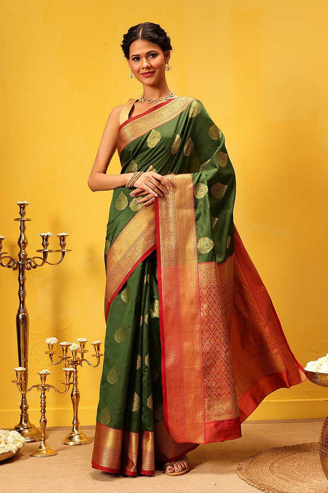 Green Zari Woven Kanjivaram Silk Saree
