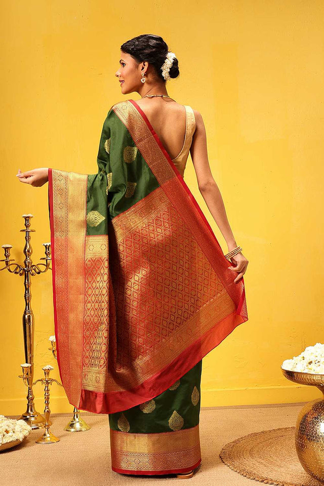 Green Zari Woven Kanjivaram Silk Saree