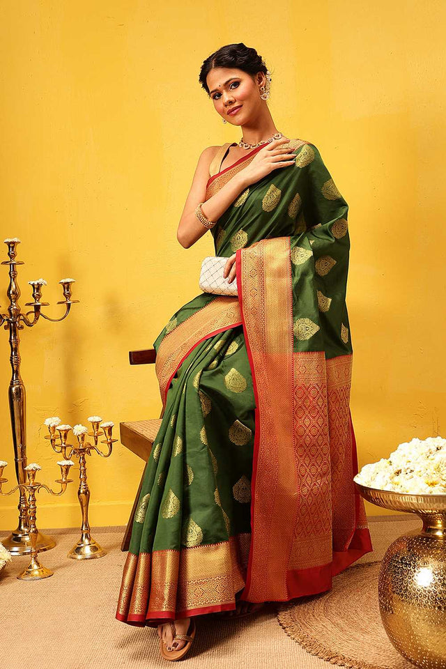 Green Zari Woven Kanjivaram Silk Saree