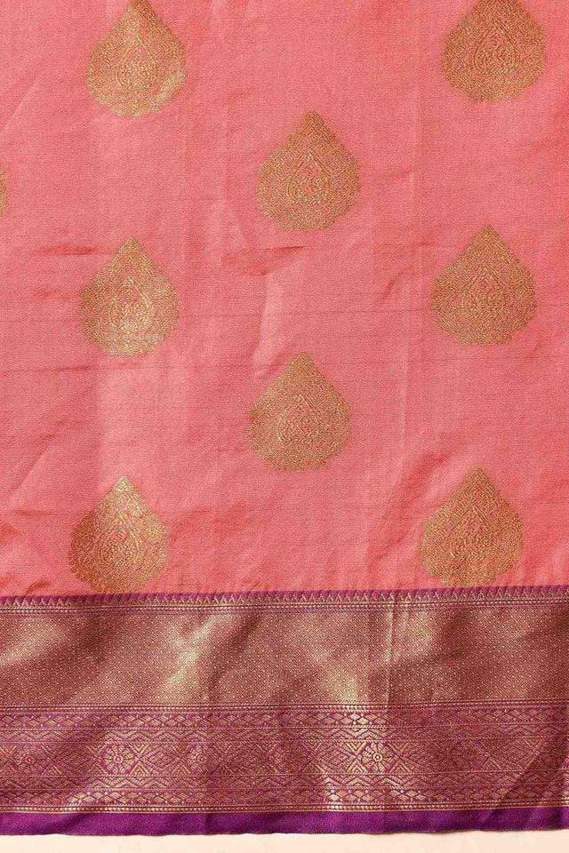 Pink Zari Woven Kanjivaram Silk Saree