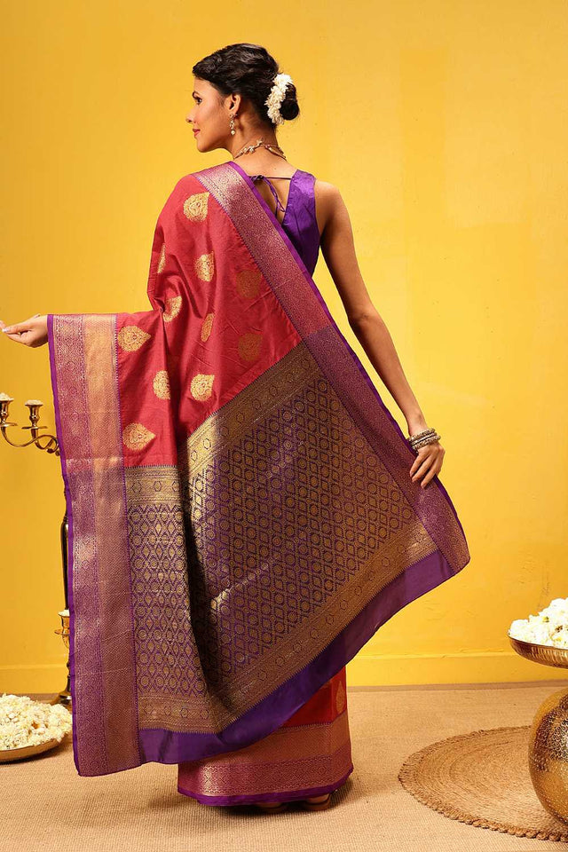 Red Zari Woven Kanjivaram Silk Saree