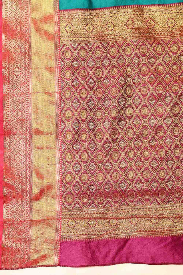 Turquoise Zari Woven Kanjivaram Silk Saree