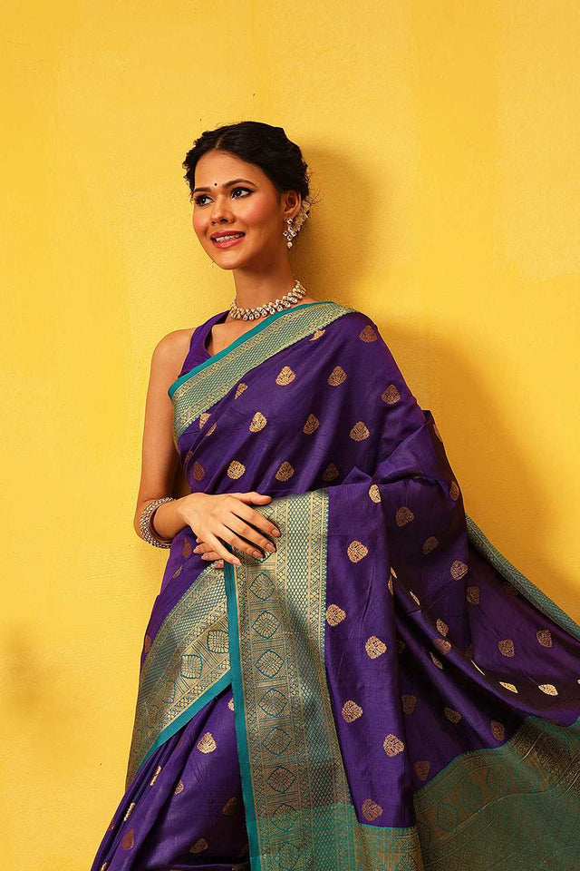 Blue Zari Woven Kanjivaram Silk Saree