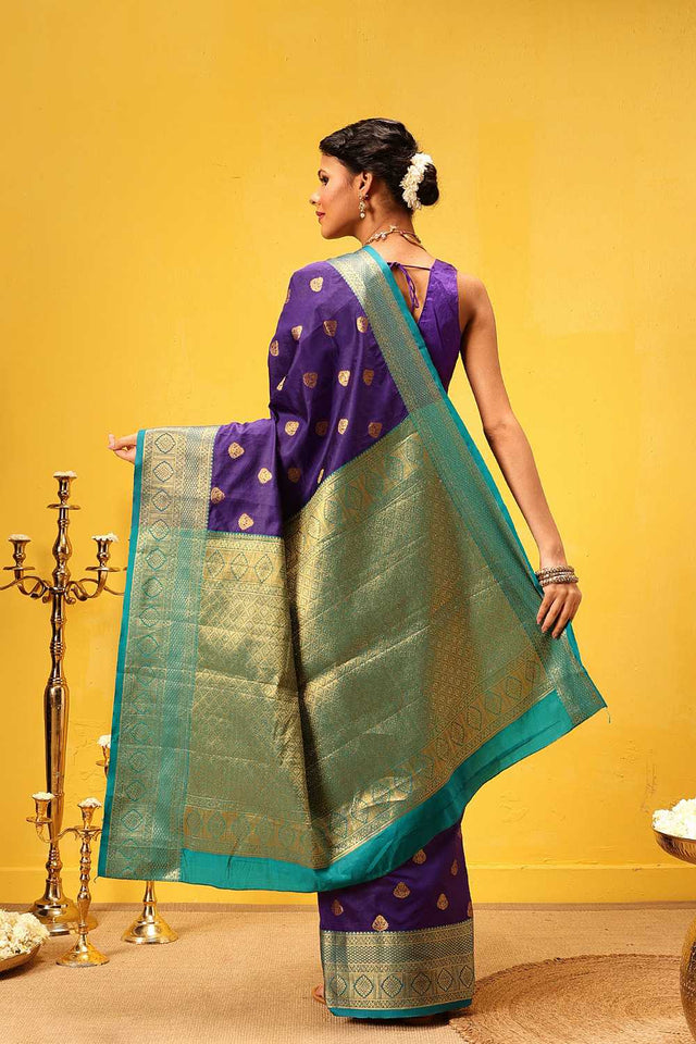 Blue Zari Woven Kanjivaram Silk Saree