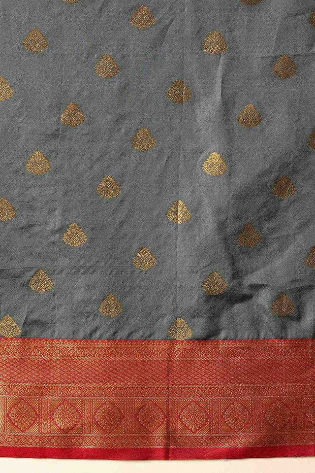 Grey Zari Woven Kanjivaram Silk Saree